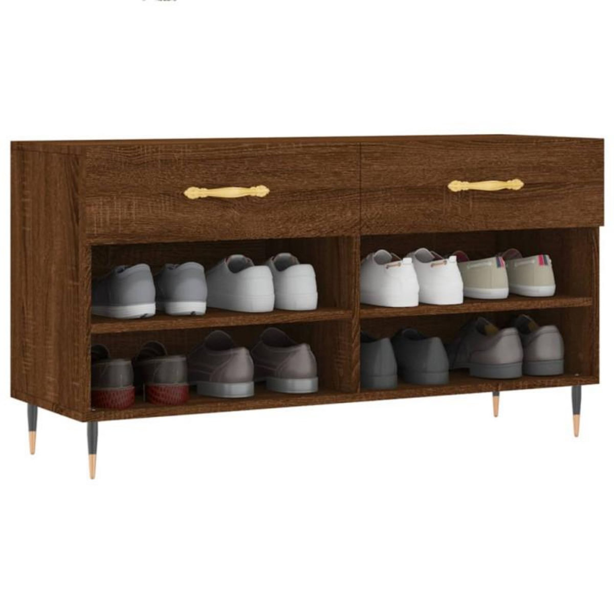 VIDAXL Banc à chaussures chêne marron 102x35x55 cm bois d ingénierie