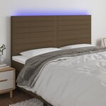 VIDAXL Tete de lit a LED Marron fonce 200x5x118/128 cm Tissu