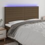 Voir la diapositive 1 : VIDAXL Tete de lit a LED Marron fonce 200x5x118/128 cm Tissu