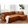 Voir la diapositive 3 : LISA DESIGN Anna - canapé d'angle droit - 5 places - convertible - en velours