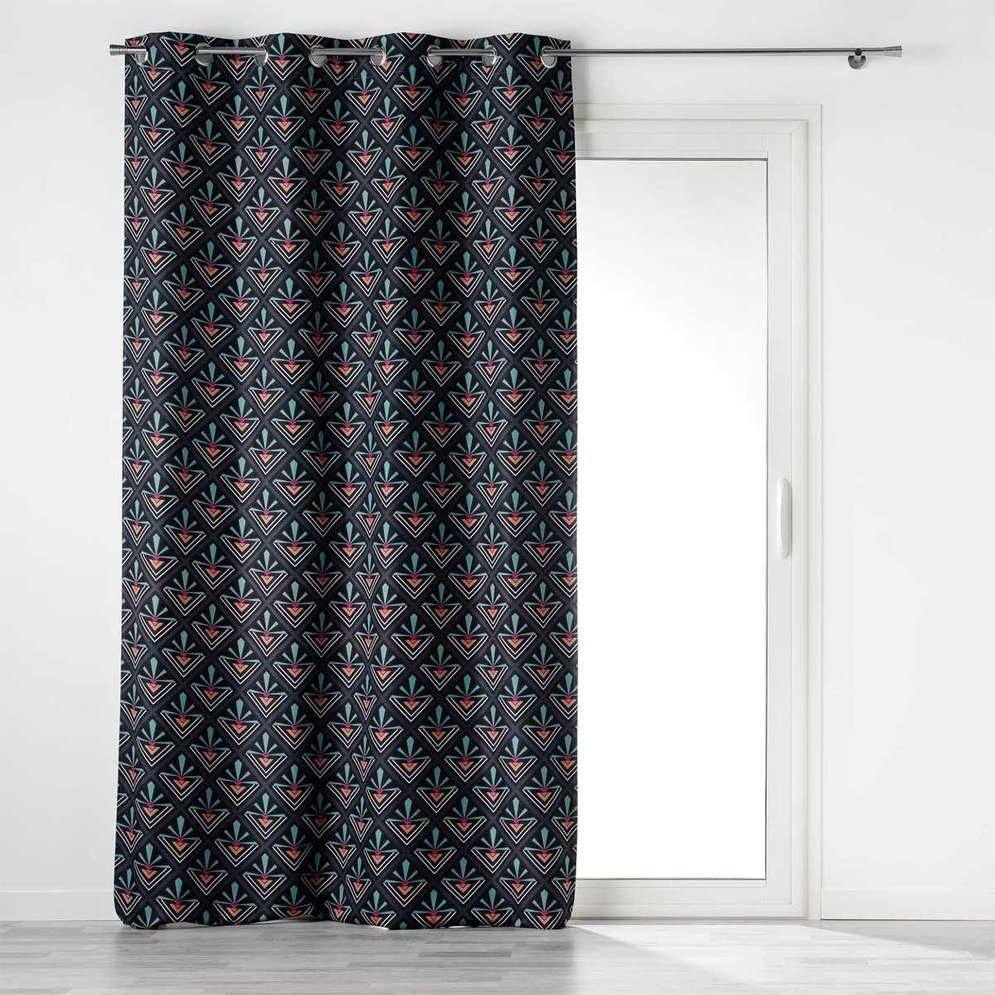 Douceur d'Intérieur Rideau à œillets occultant  yuko  135x260cm bleu