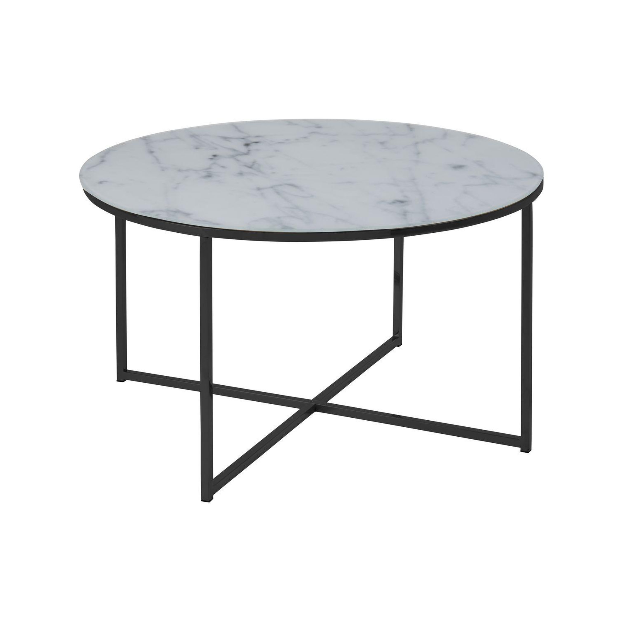 Voir la diapositive 1 : TOILINUX Table basse Alysé ronde en verre effet marbre