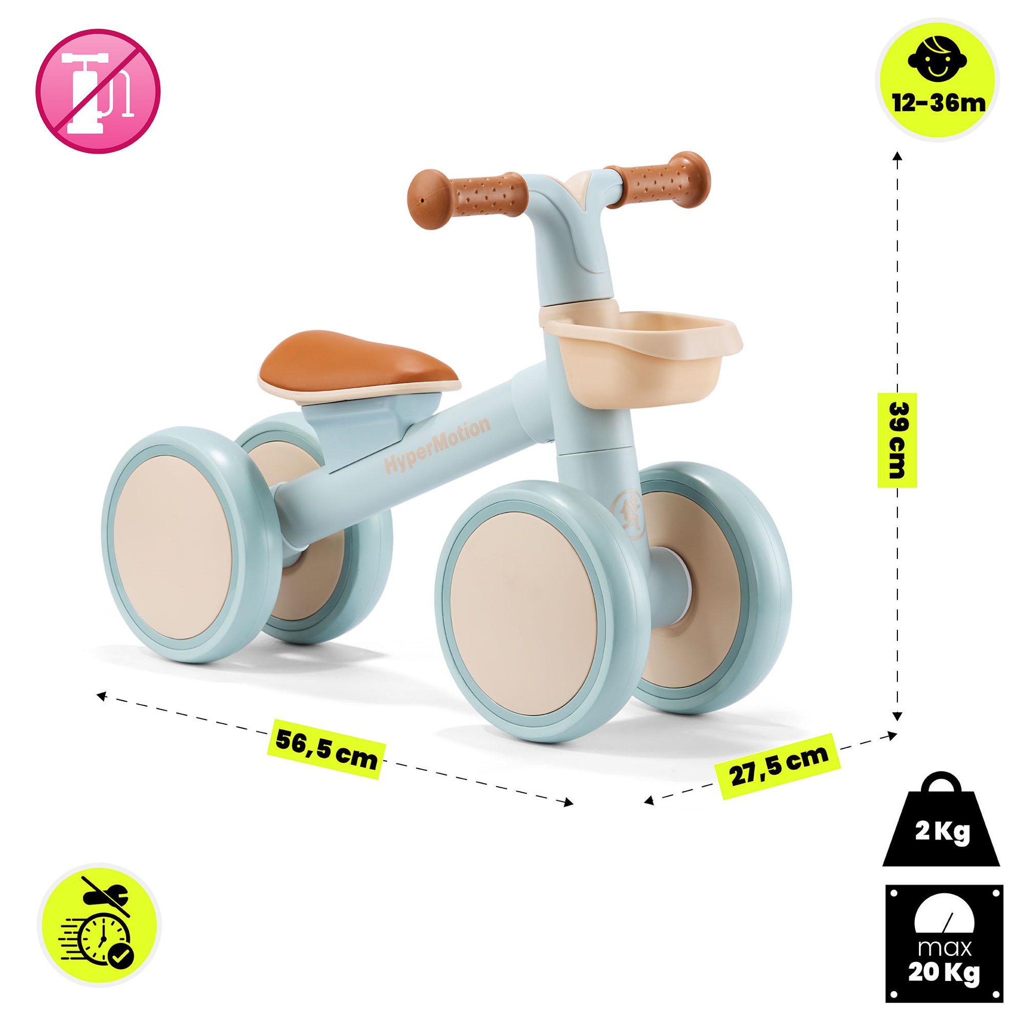Voir la diapositive 5 : HYPERMOTION Draisienne enfant 4 roues HyperMotion Tobi Mini bleu avec panier 12-36 mois