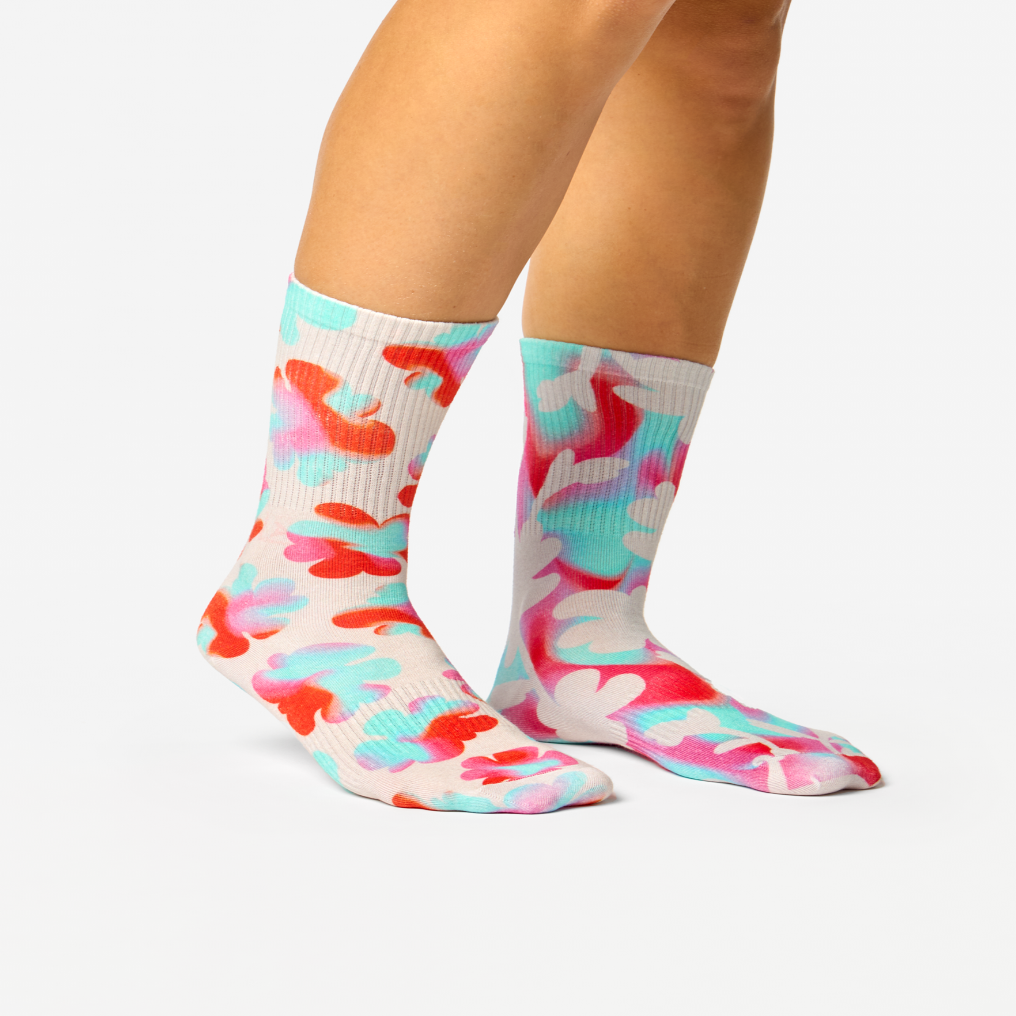 Voir la diapositive 4 : DEDOLES Chaussettes côtelées fleurs funky