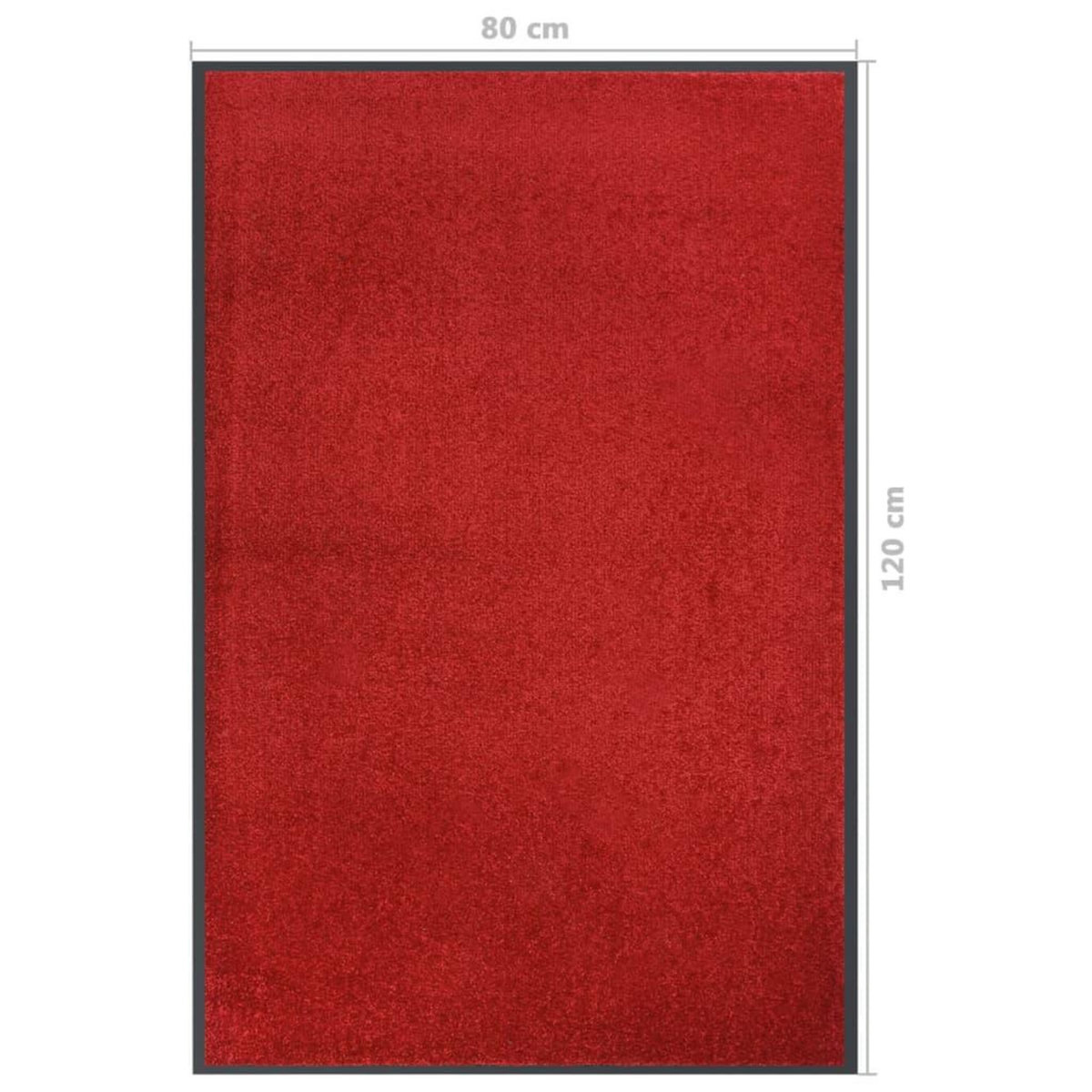 VIDAXL Paillasson Rouge 80x120 cm