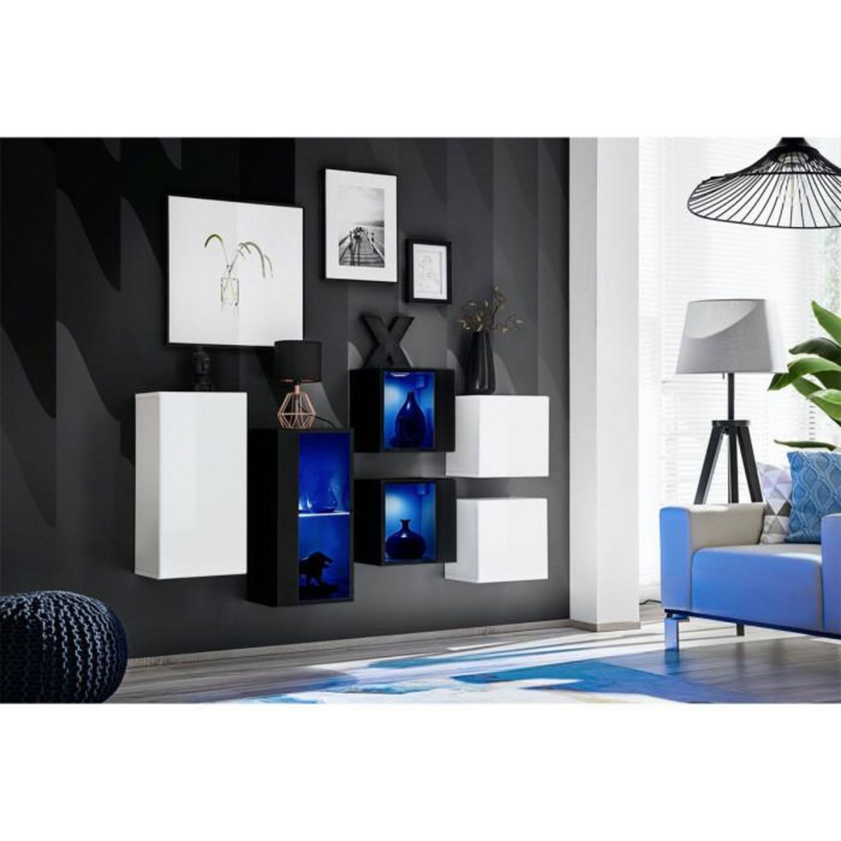 Paris Prix Meuble de Rangement  Switch IV  320cm Blanc & Noir