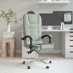 VIDAXL Fauteuil de massage inclinable de bureau Gris clair Velours