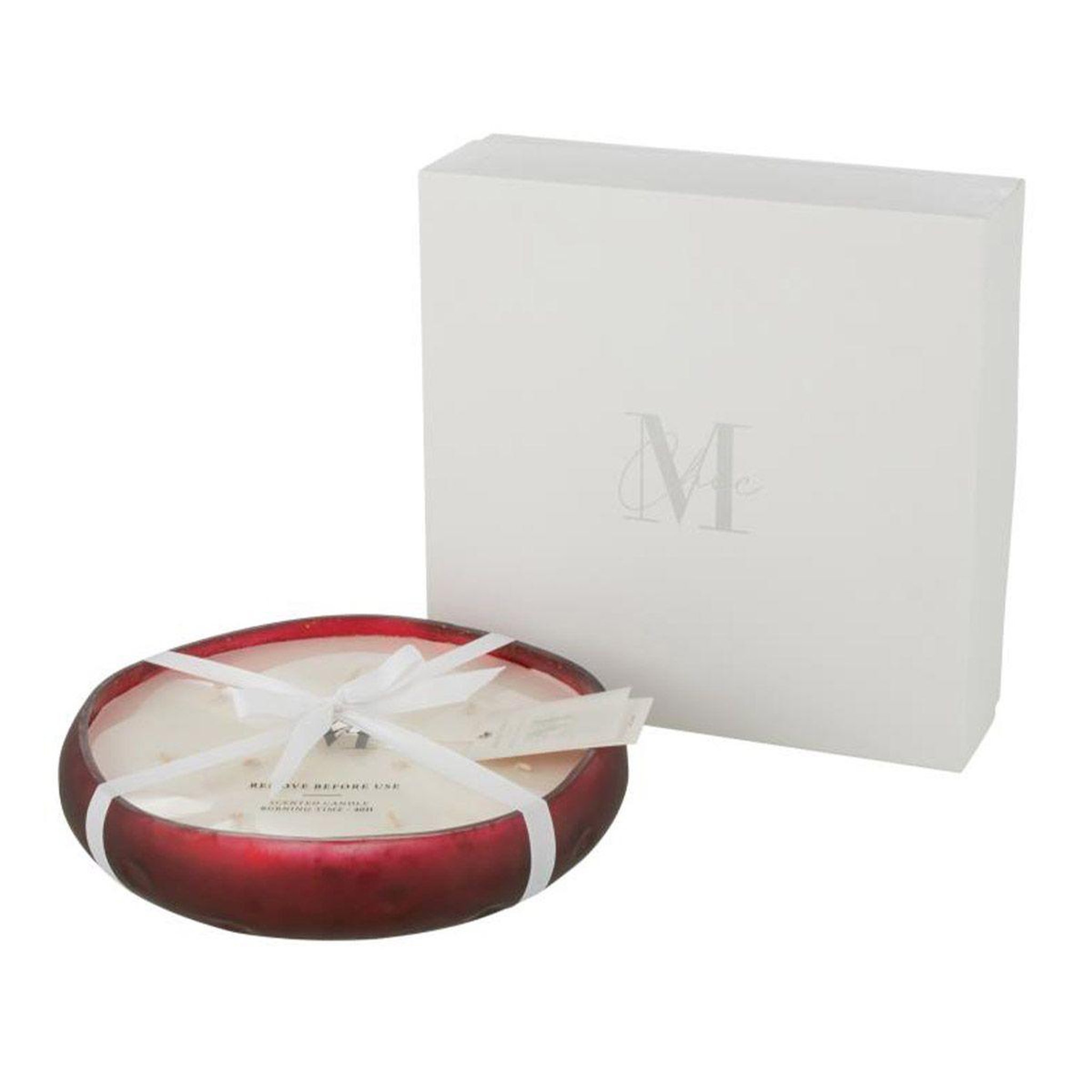 Voir la diapositive 2 : J-LINE Bougie parfumée déco  livia  29cm oud amber rouge