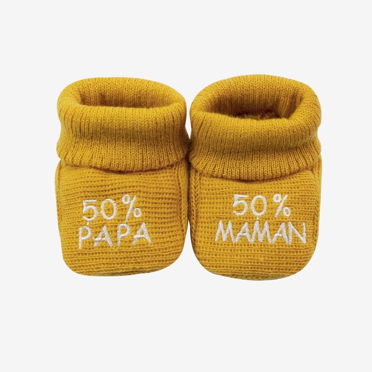 KINOUSSES Chaussons naissance - 50% papa 50% maman pas cher