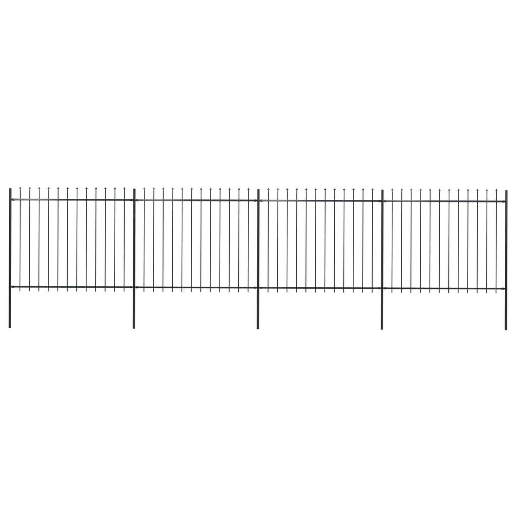 Voir la diapositive 1 : VIDAXL Cloture de jardin avec dessus en lance Acier 6,8 x 1,5 m Noir