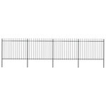 VIDAXL Cloture de jardin avec dessus en lance Acier 6,8 x 1,5 m Noir
