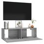 Voir la diapositive 4 : VIDAXL Armoire murale TV Sonoma gris 100x30x30 cm Bois d'ingenierie