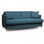 Voir la diapositive 2 : MARKET24 Hexagone - Canapé convertible 3 places - Tissu Bleu pétrole - L 182 x P 98 x H 82 cm - Larry