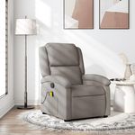 VIDAXL Fauteuil de massage inclinable Taupe Tissu
