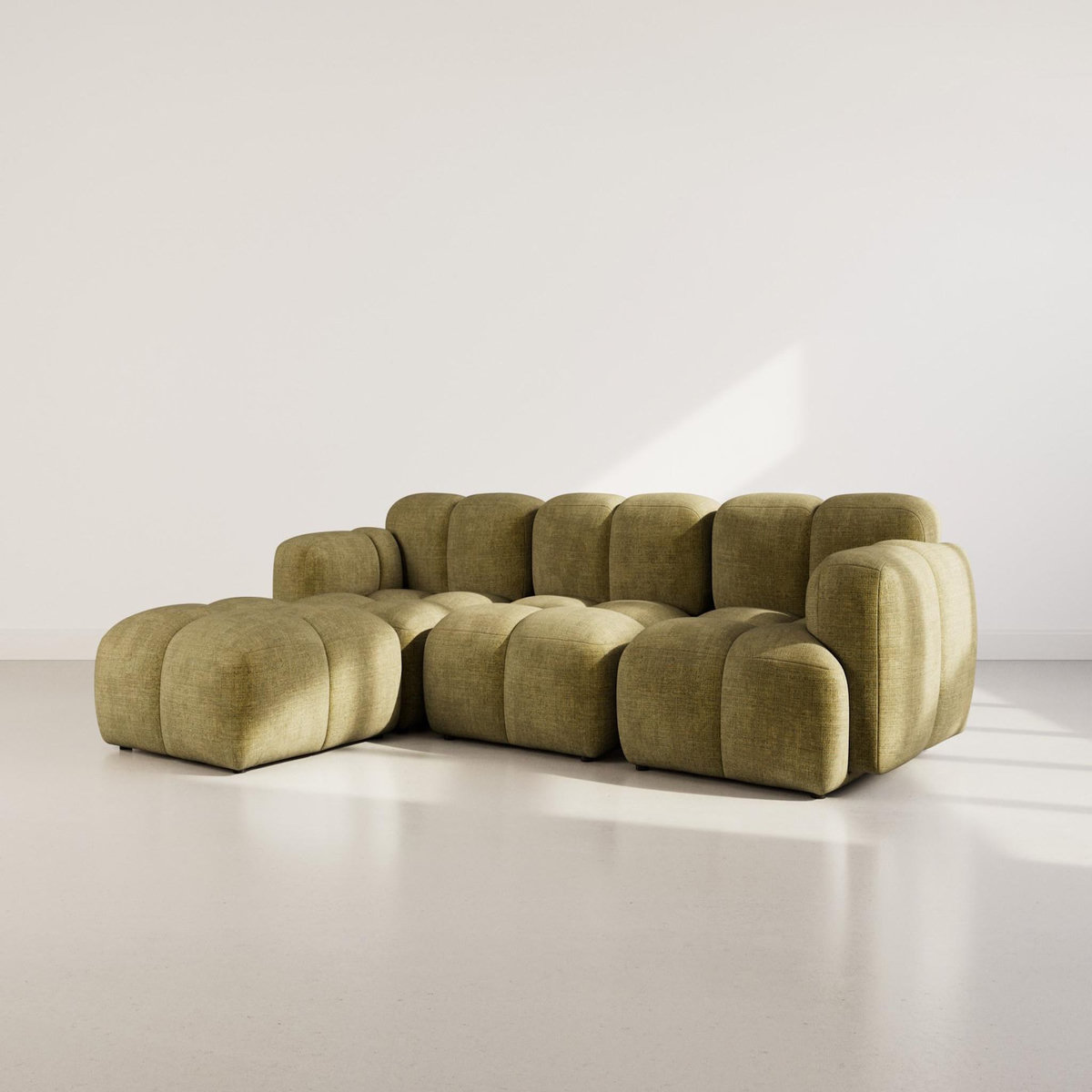 LISA DESIGN Grace - canapé modulable d'angle réversible 4 places en velours texturé