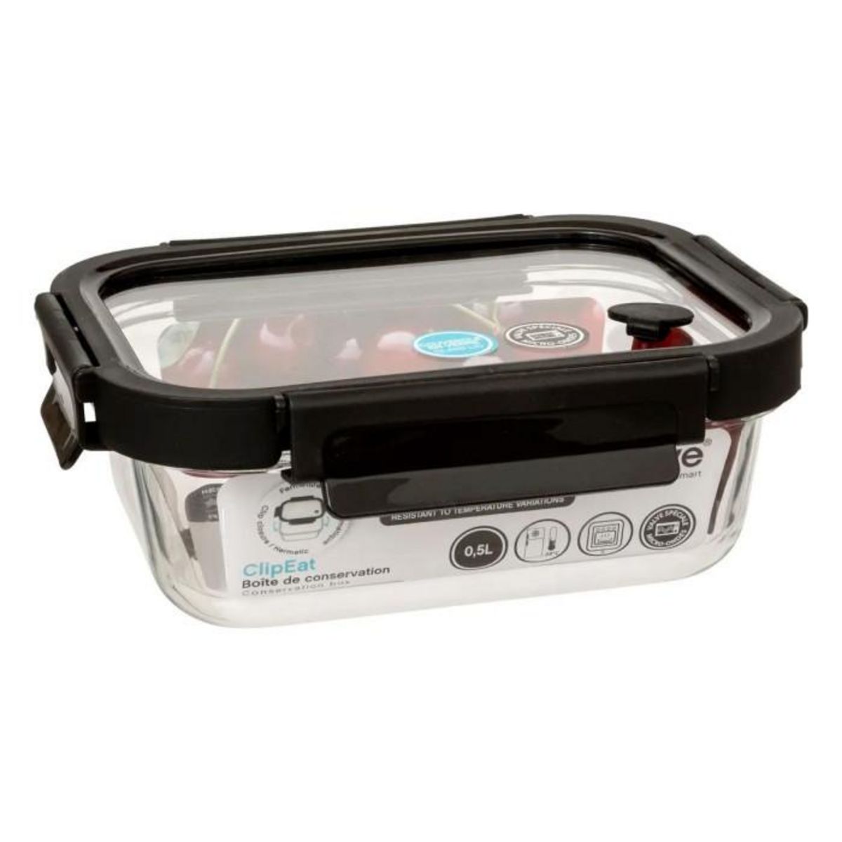 FIVE Boîte de Conservation  Clipeat Plus  0,5L Noir