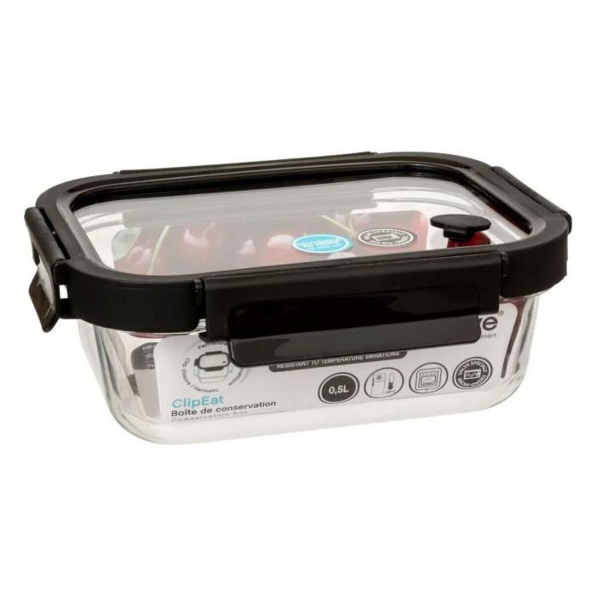 FIVE Boîte de Conservation  Clipeat Plus  0,5L Noir