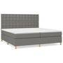 Voir la diapositive 2 : VIDAXL Sommier a lattes de lit avec matelas Gris fonce 200x200cm Tissu