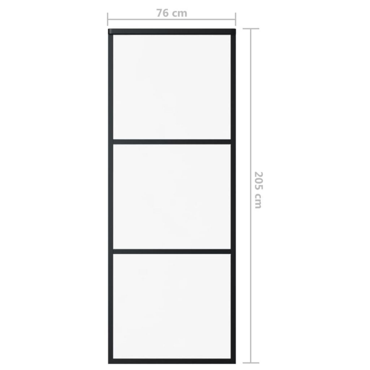 VIDAXL Porte coulissante Verre ESG et aluminium 76x205 cm Noir