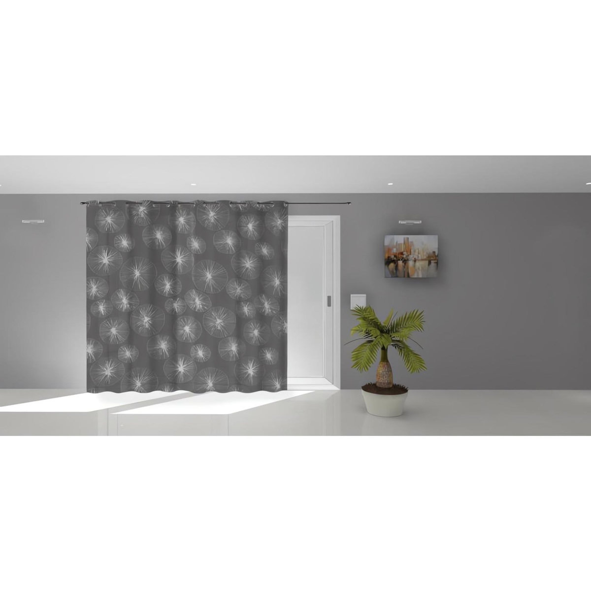 SOLEIL D'OCRE Voile à oeillets baie vitrée 280X250 cm LIONEL gris, par Soleil d'Ocre