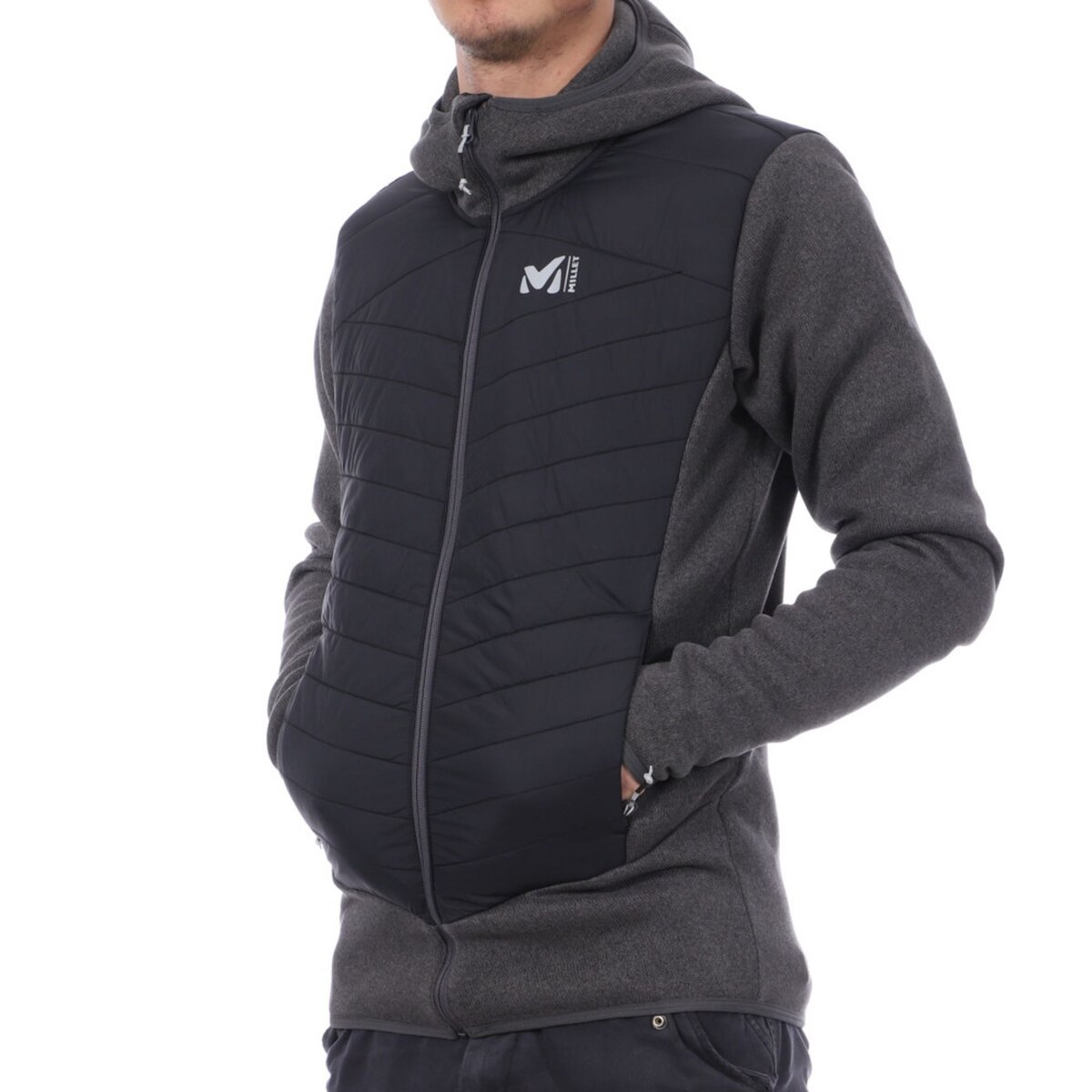 Blouson Noir Gris Homme Millet Lentua Hybrid pas cher Auchan