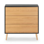 Voir la diapositive 4 : VS VENTA-STOCK Commode Apolo 3 tiroirs Couleur Noir/Bois