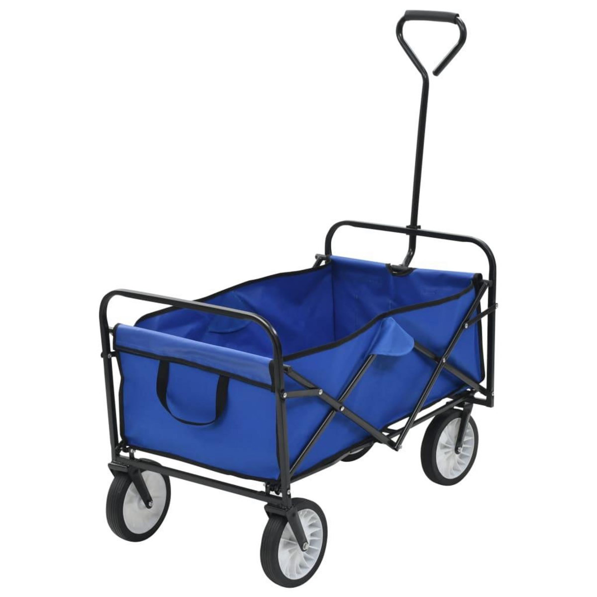 VIDAXL Chariot a main pliable Acier Bleu