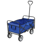 VIDAXL Chariot a main pliable Acier Bleu