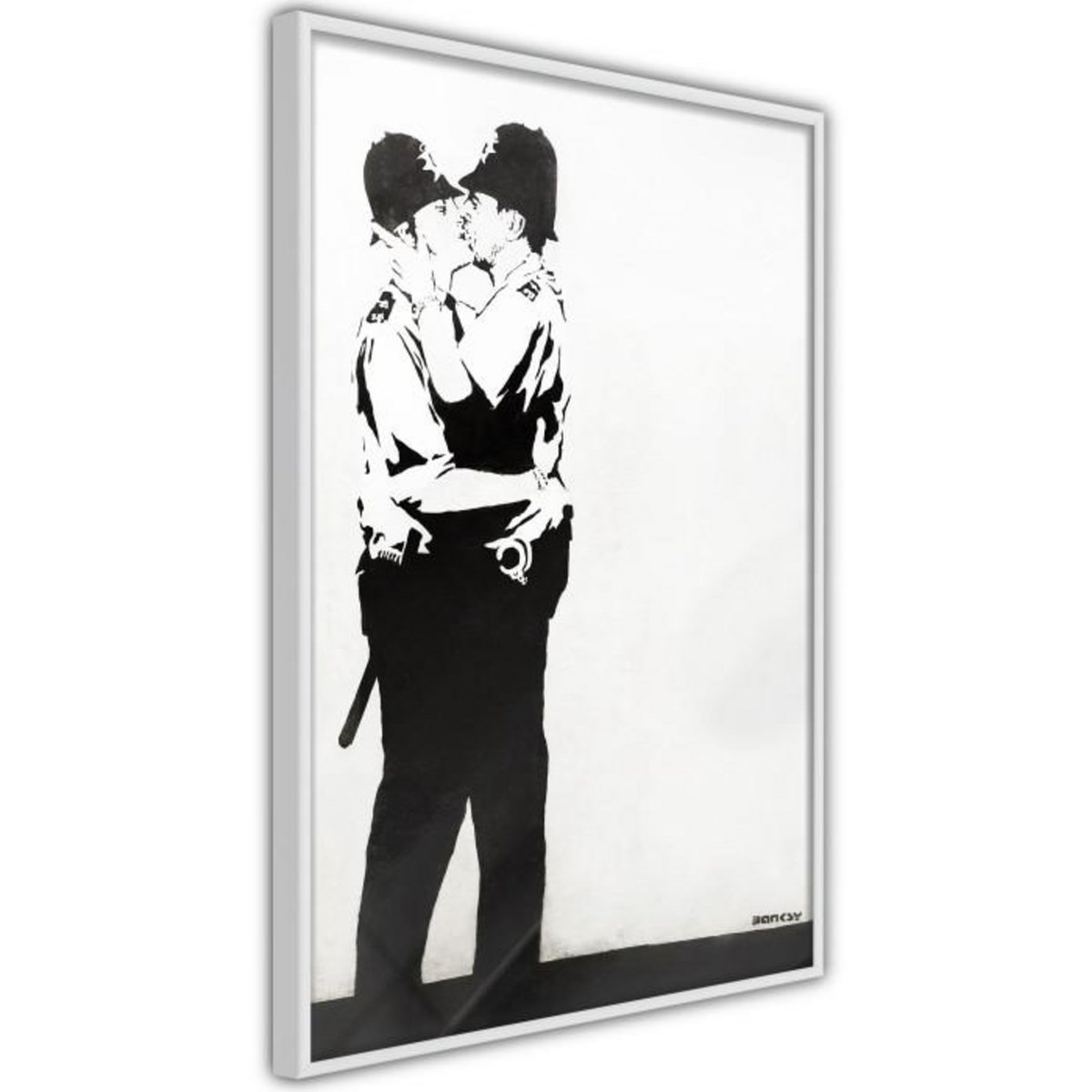 Paris Prix Affiche Murale Encadrée  Banksy Kissing Coppers II