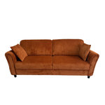 CONCEPT USINE Canapé droit 4 places en velours côtelé terracotta LUCERNE