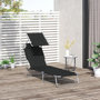 Voir la diapositive 2 : OUTSUNNY Transat bain de soleil pliable grand confort dossier et pare-soleil réglable multi-positions noir