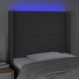 Voir la diapositive 4 : VIDAXL Tete de lit a LED Gris fonce 93x16x118/128 cm Tissu