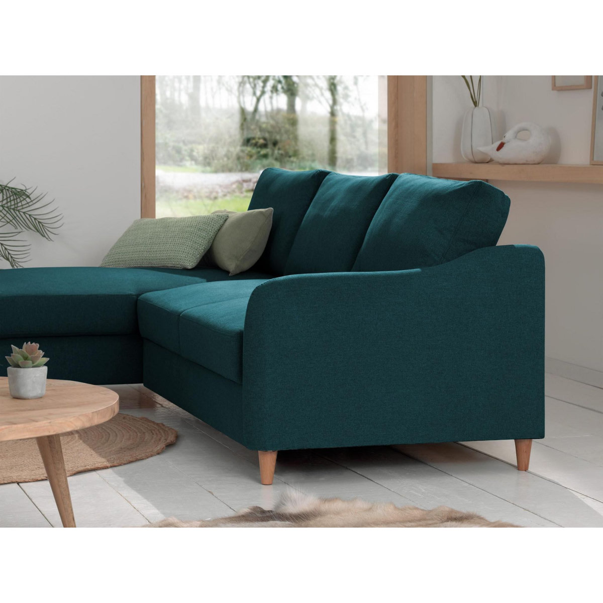 LISA DESIGN Will - canapé d'angle gauche - convertible avec coffre - 4 places - en tissu