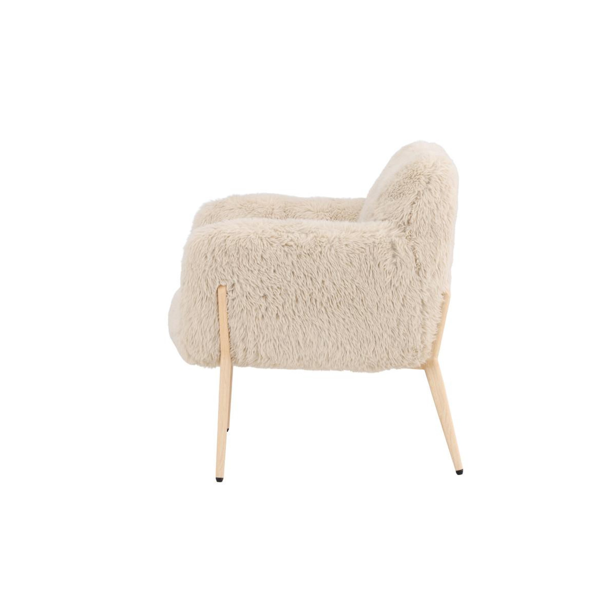 Voir la diapositive 5 : Paris Prix Fauteuil imitation fourrure  zenzi  78cm beige