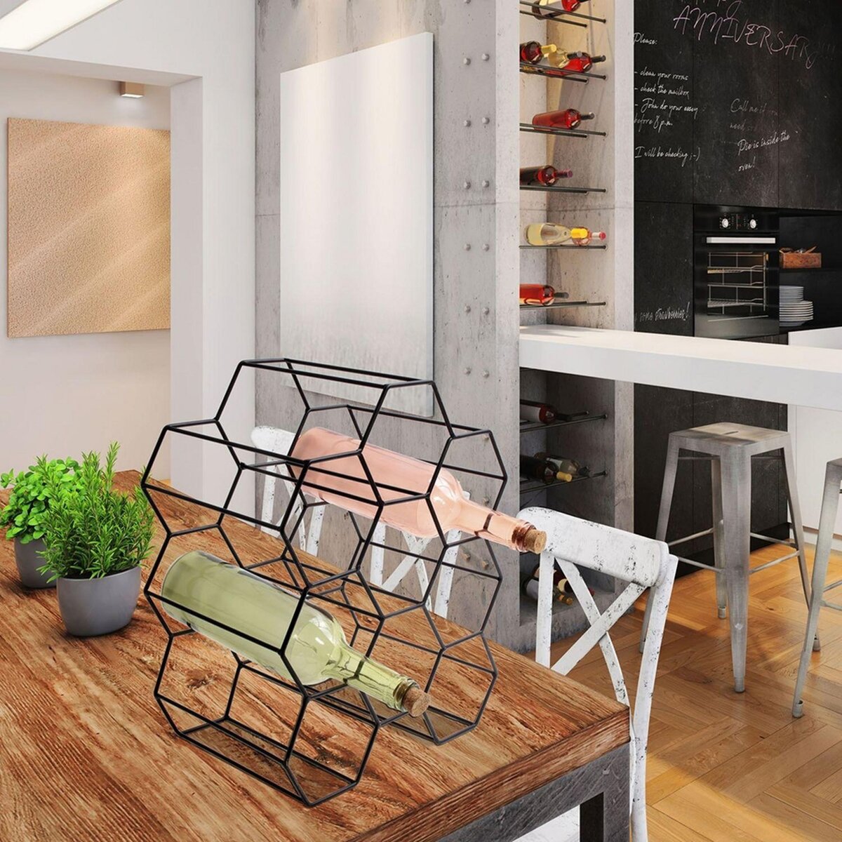 The Home Deco Factory Casier à bouteilles filaire - 9 bouteilles