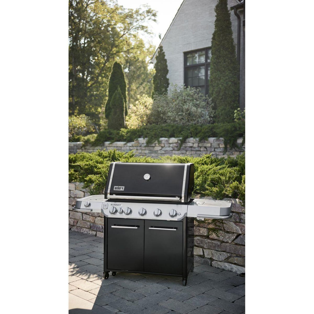 Weber Barbecue gaz Summit FS38 E black 5 brûleurs sur chariot, 91x49 cm réchaud latéral