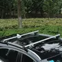 HOMCOM Barres de toit de voiture verrouillables 2 clés fournies dim. 125L x 5,5l x 7H cm aluminium gris noir