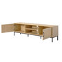 Voir la diapositive 5 : BEST MOBILIER Nagato - meuble tv - cannage et effet bois - 2 portes et 2 niches -180 cm