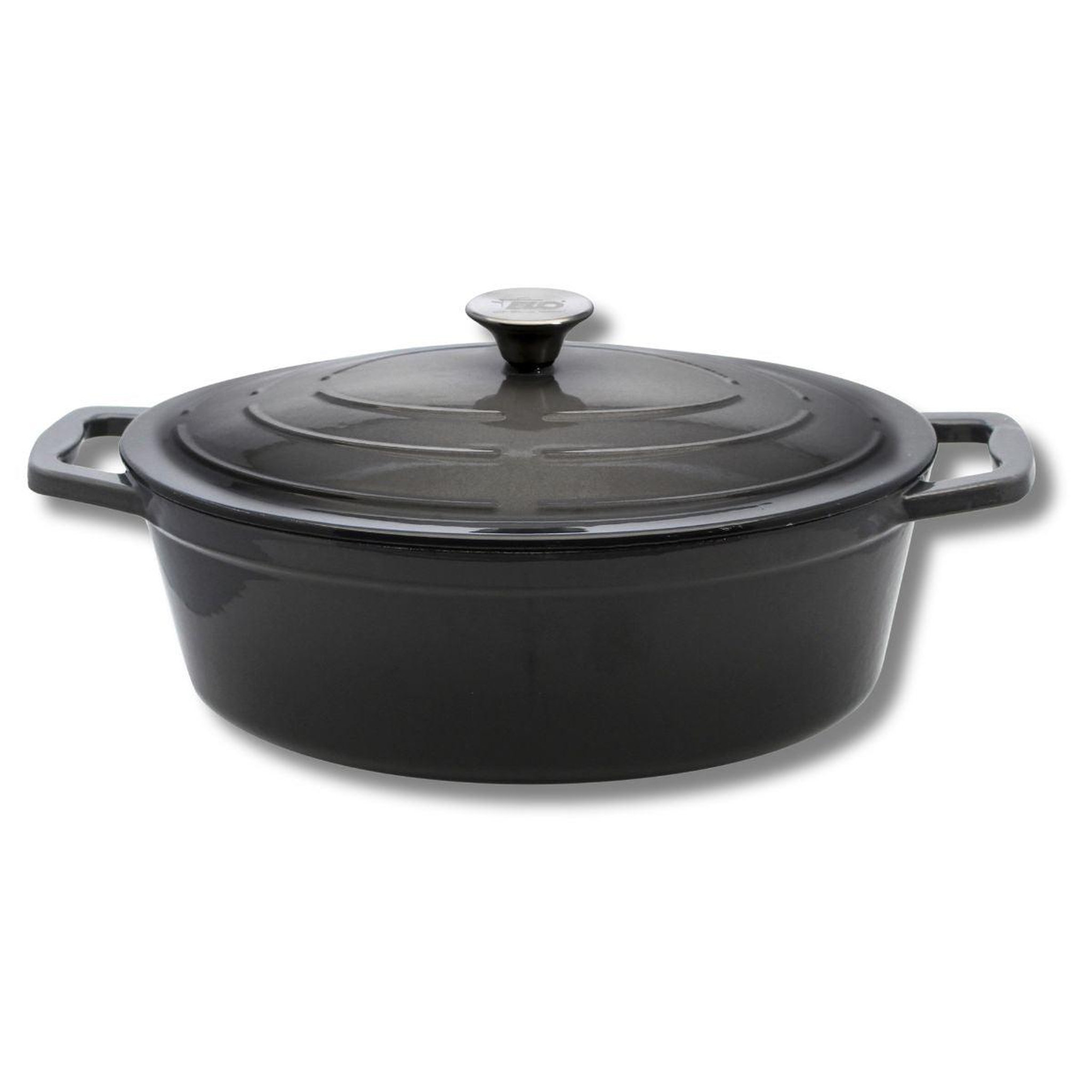 ELO Cocotte ovale en fonte émaillée 33 cm gris classique 5 l elo