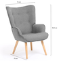 Voir la diapositive 5 : ID MARKET Fauteuil scandinave IVAR en tissu gris clair