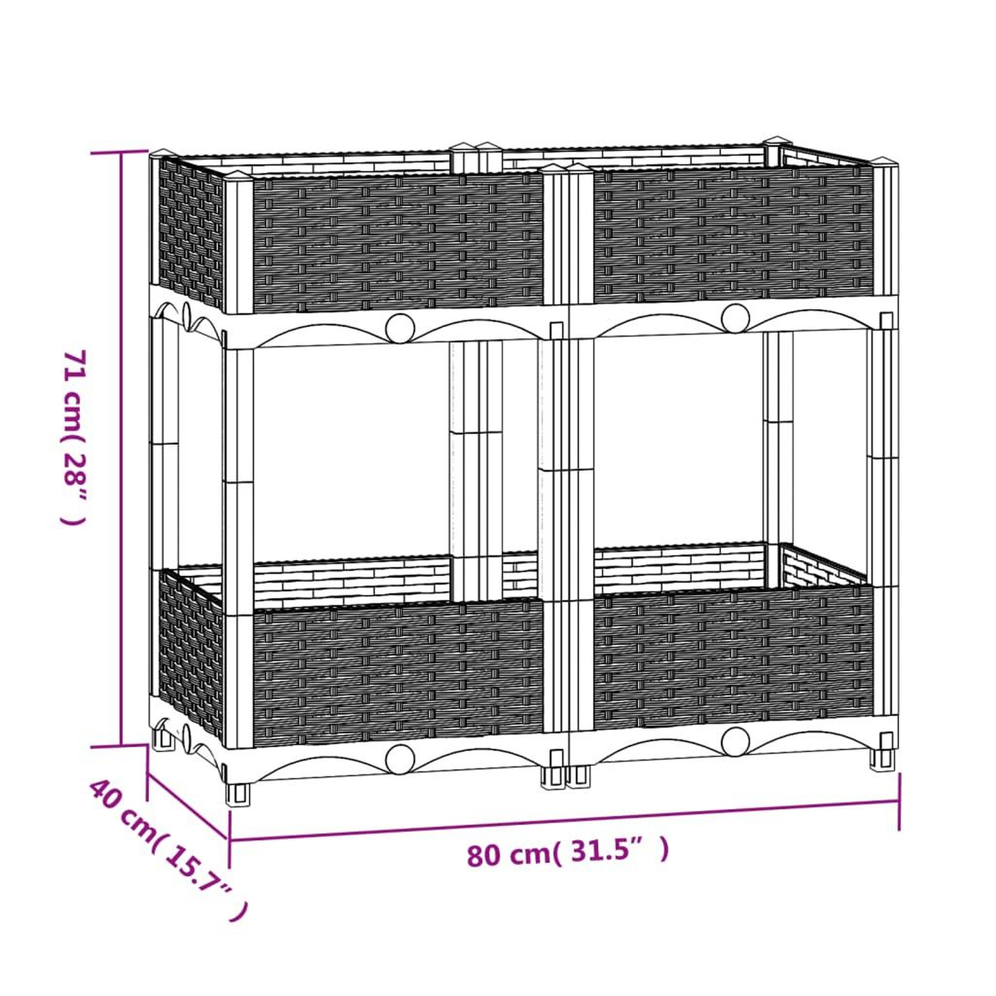 Voir la diapositive 6 : VIDAXL Lit sureleve 80x40x71 cm Polypropylene