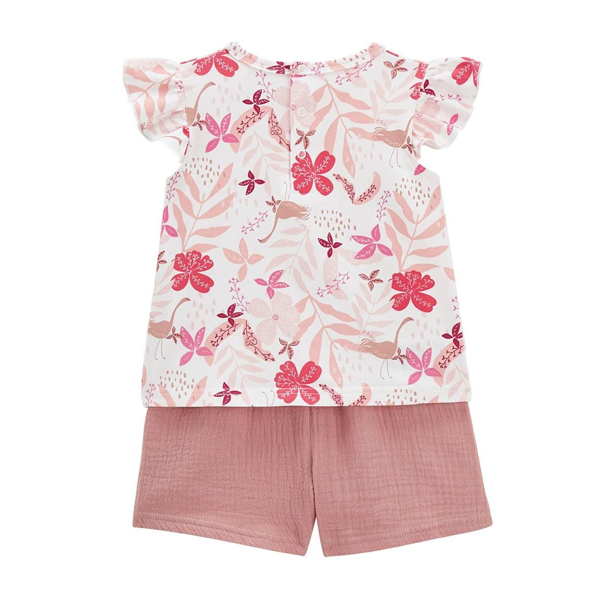 Petit Béguin Ensemble bébé t-shirt et short en gaze de coton Lipsi