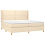 Voir la diapositive 4 : VIDAXL Sommier a lattes de lit matelas et LED Creme 200x200 cm Tissu