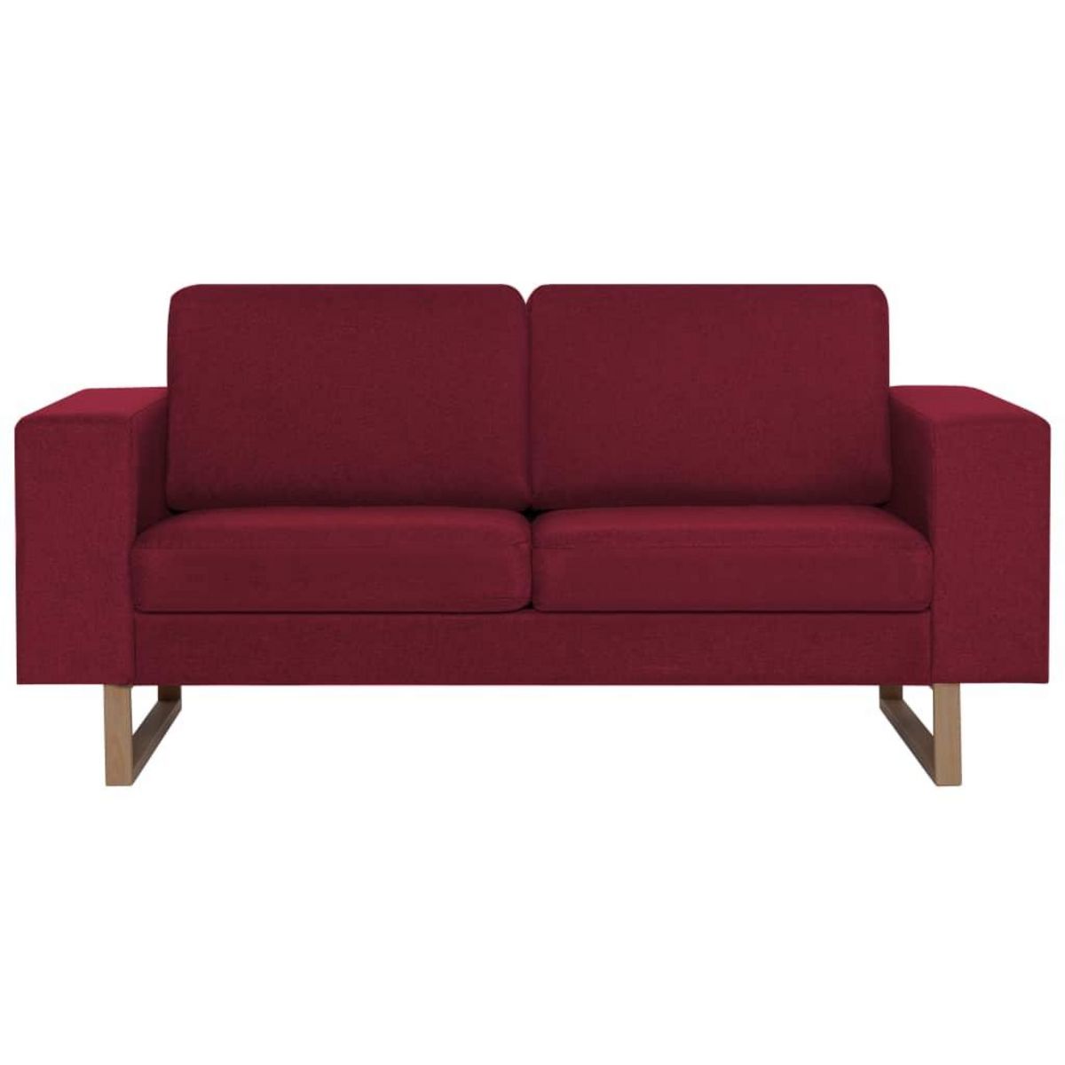 VIDAXL Canape a 2 places Tissu Rouge bordeaux