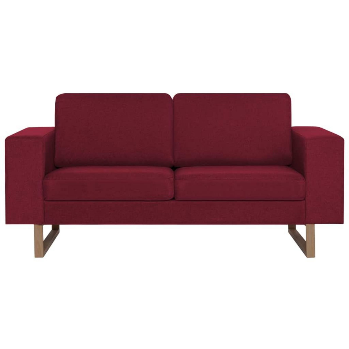 VIDAXL Canape a 2 places Tissu Rouge bordeaux