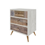 TOILINUX Commode Liza - Blanc et Marron