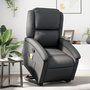 Voir la diapositive 1 : VIDAXL Fauteuil inclinable de massage noir cuir veritable