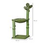 Voir la diapositive 3 : PAWHUT Arbre à chat griffoirs design cactus - hamac, 3 jouets pompons suspendus - panneaux peluche sisal vert