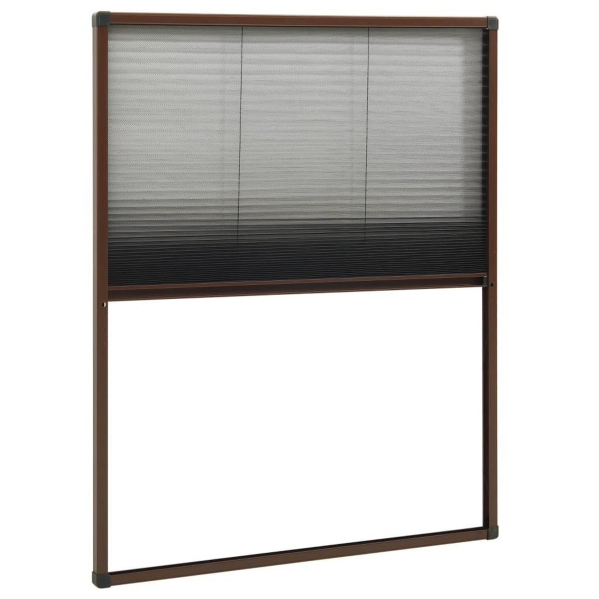 VIDAXL Moustiquaire plissee pour fenetre Aluminium Marron 80x100 cm