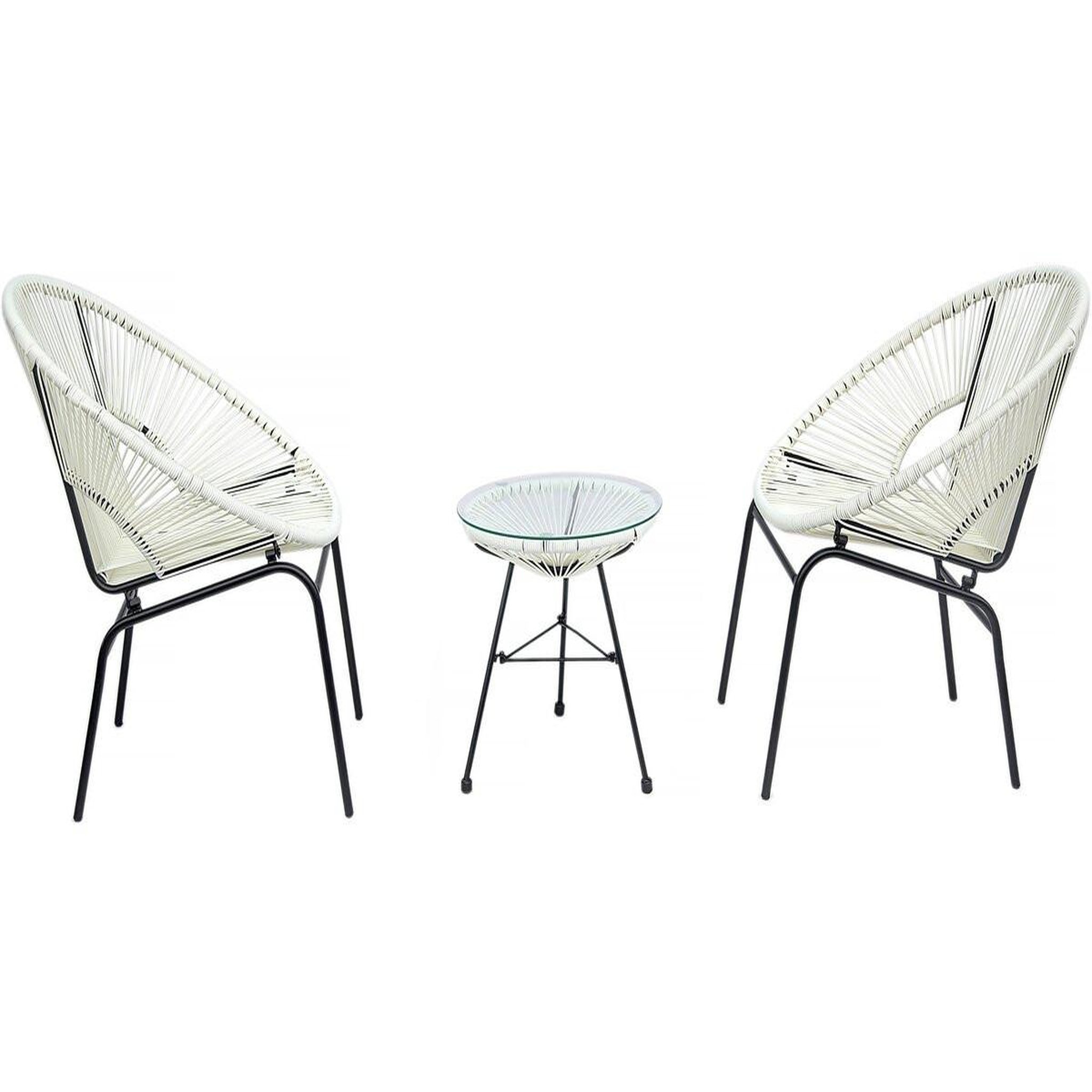 Voir la diapositive 4 : Habitat et Jardin Salon de jardin acapulco  poli - 2 places - blanc